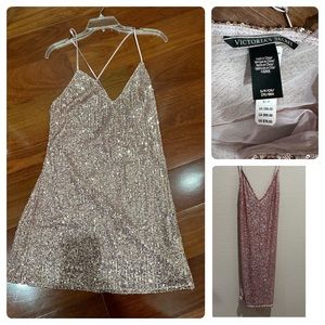 Brand new Victoria’s Secret super sexy champagne/pink sequins dress night NWT